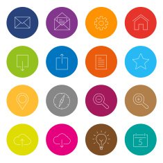 Thin Lines Icons Flat Design