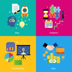 Business steps concept flat