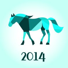 Abstract horse of geometric shapes