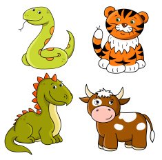 Vector symbols of chinese horoscope Part 1