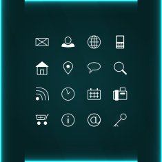 set of icons communication and contacts