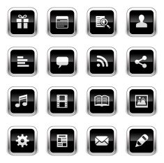 Supergloss Black Icons - Social Network