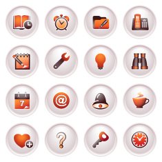 Organizer icons Black red series