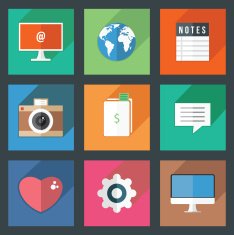 Flat icons for web and mobile applications N8