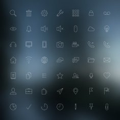 Vector illustration thin icon outline set