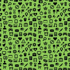vector seamless pattern with technology icons