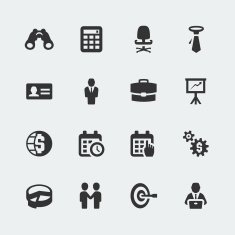 Vector business mini icons set