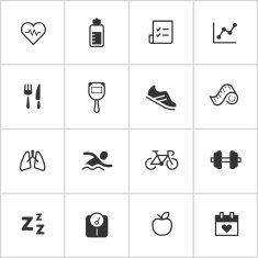Health & Fitness Icons — Inky Series