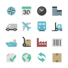 Flat logistics Icon Set