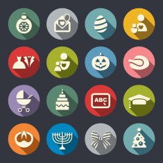 Holidays flat icons
