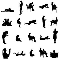 Vector silhouettes of people N4