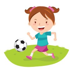 Little girl playing soccer