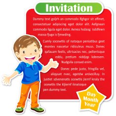Teenage boy with invitation notice