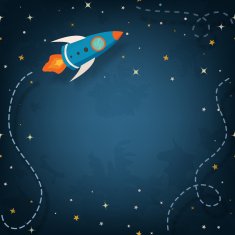 Spaceship illustration with space for your text