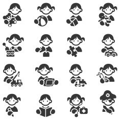Kids toys icons