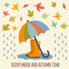 Autumn items flat illustration