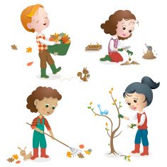Autumn gardening kids