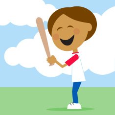 Child playing baseball