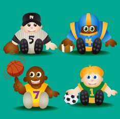Set of Cute Sports Kids