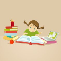 Study Hard Smart Child reading a book