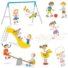 Kids playing fun set