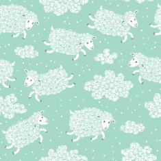 Seamless Pattern With Cute Sheep And Clouds Free Image Download