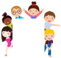 Kids and banner - illustration N2