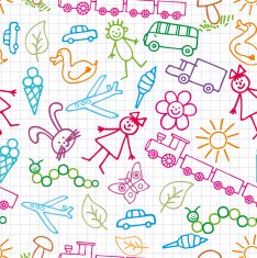 Children's drawings Doodle background