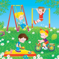 Children playing in a playground