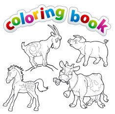 Coloring book - farm animals
