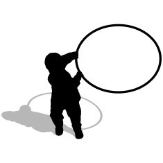 Young Boy with a Hula Hoop (Vector & jpg)