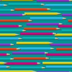 Seamless pattern with color pencils
