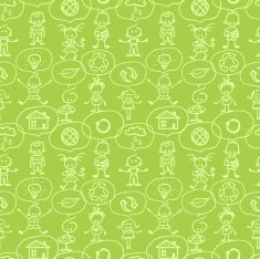 Environmental thinking seamless pattern