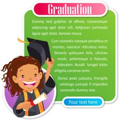 Teenage girl graduate notice