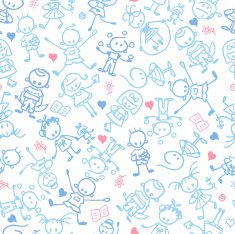 Playing children seamless pattern background