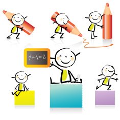 cartoon girl icon set