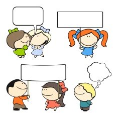 funny kids #8 - banners and speech bubbles