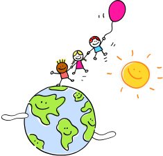 children and earth cartoon
