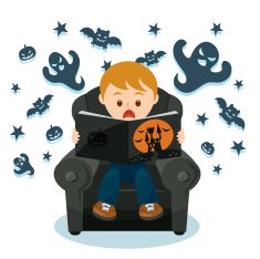 reading Halloween story book