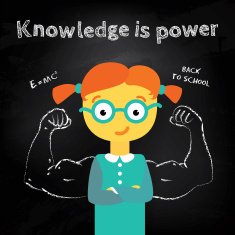 Modern vector stylish illustration about power of knowledge