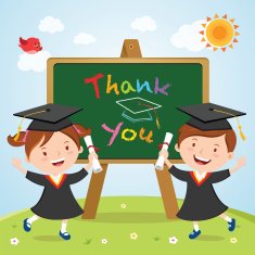Graduation kids with board