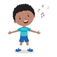 Little boy singing