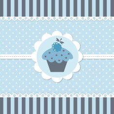 Blue baby shower with cupcake