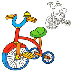 Bicycle Coloring book page Cartoon vector illustration