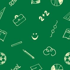 Seamless school texture on a green background