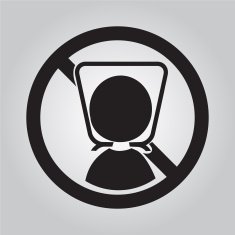 Warning sign with plastic bag illustration