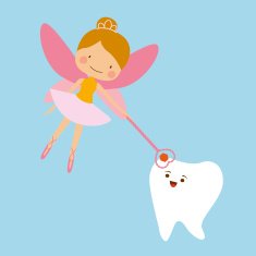 Tooth fairy and tooth mascot