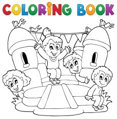 Coloring book kids play theme 5