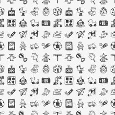 seamless doodle toy pattern
