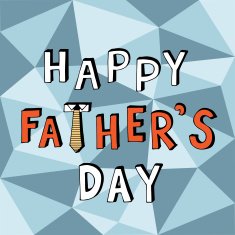Happy father&rsquo;s day doodle with low poly background